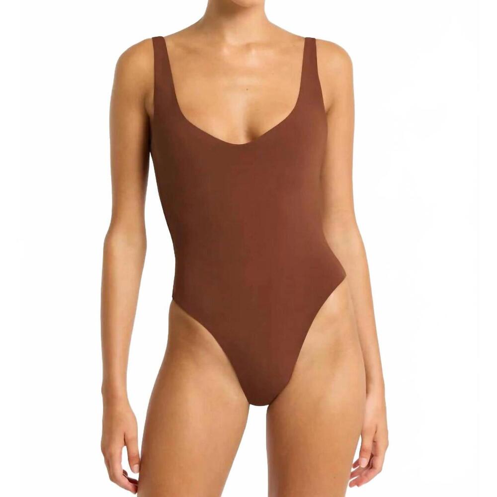 NEW BOND-EYE lucia reversible one piece in arabica bare black
